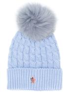 Moncler Grenoble Cable Knit Beanie - Blue