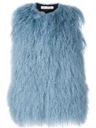 Oscar De La Renta Dyed Mongolian Lamb Vest - Blue