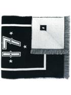 Givenchy 17 Print Scarf, Men's, Black, Cashmere/wool