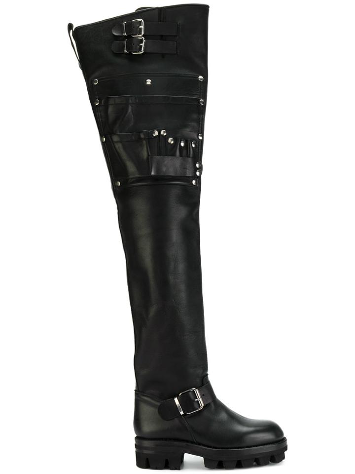 Alyx Studded Thigh Boots - Black
