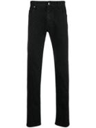 Fendi Ff Logo Slim Fit Jeans - Black