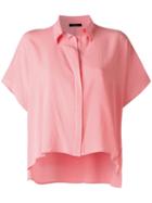 Roberto Collina Boxy Shirt, Women's, Size: Small, Pink/purple, Silk