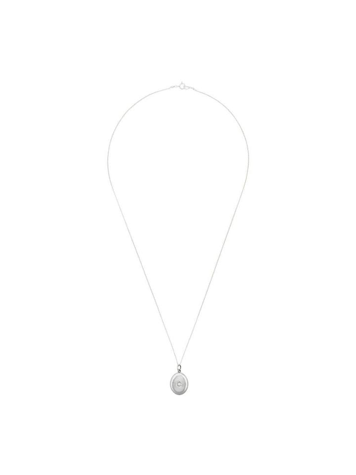 Sasha Samuel Metallic Jess Crystal Sterling Silver Locket Necklace