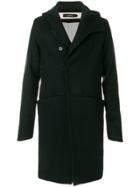 A New Cross Long Hood Coat - Black