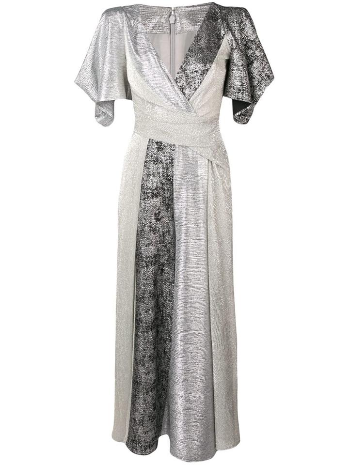 Talbot Runhof Diamond Voile Jumpsuit - Silver