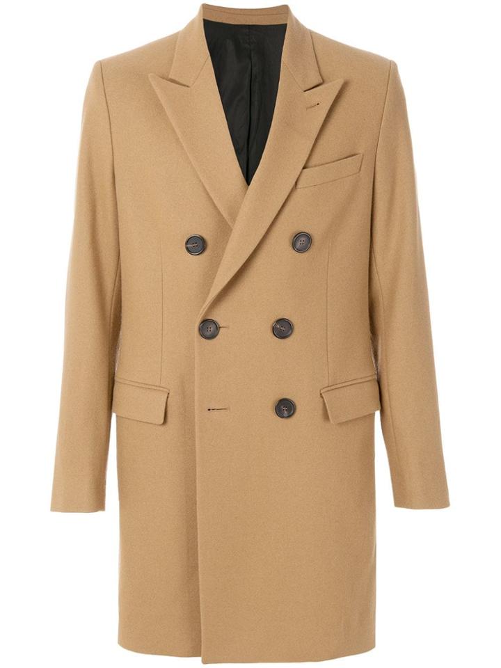 Ami Alexandre Mattiussi Double Breasted Coat - Nude & Neutrals
