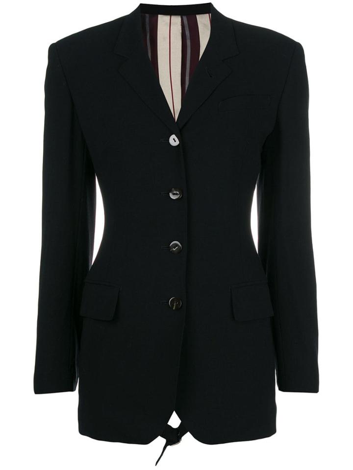 Jean Paul Gaultier Vintage Open Buckled Back Blazer - Black