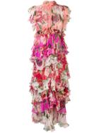 Dolce & Gabbana Floral Print Evening Dress - Pink & Purple