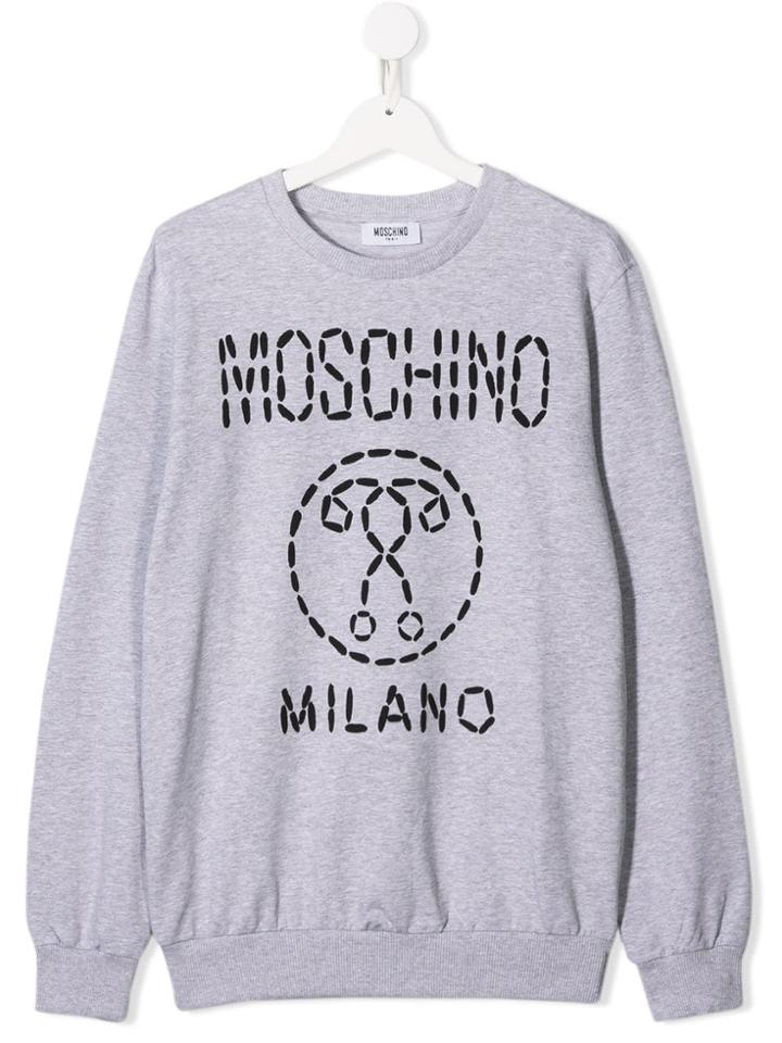 Moschino Kids Trompe L'oeil Stitch Sweatshirt - Grey