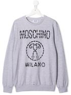 Moschino Kids Trompe L'oeil Stitch Sweatshirt - Grey