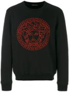 Versace Stitched Medusa Logo Sweatshirt - Black