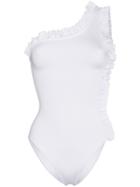 Leslie Amon Tami One-shoulder Swimsuit - White