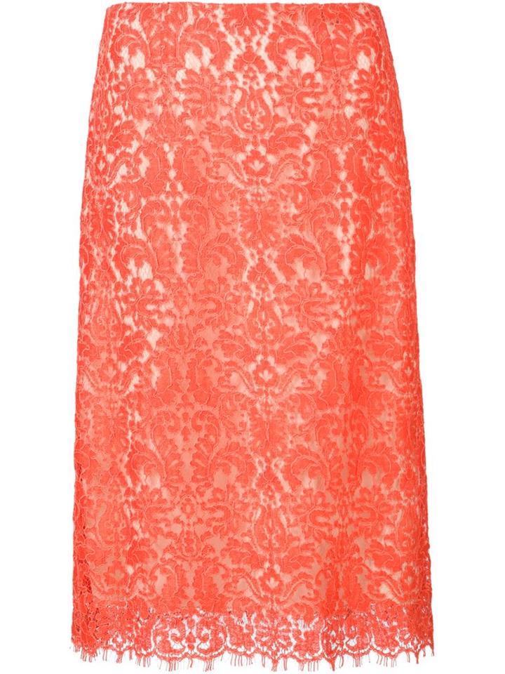 Carolina Herrera Midi Lace Skirt