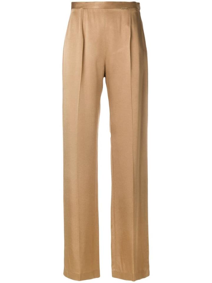 Styland High Waisted Flared Trousers - Neutrals