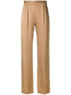 Styland High Waisted Flared Trousers - Neutrals