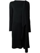 Maison Margiela Draped Detail Knit Dress, Women's, Size: Large, Black, Wool