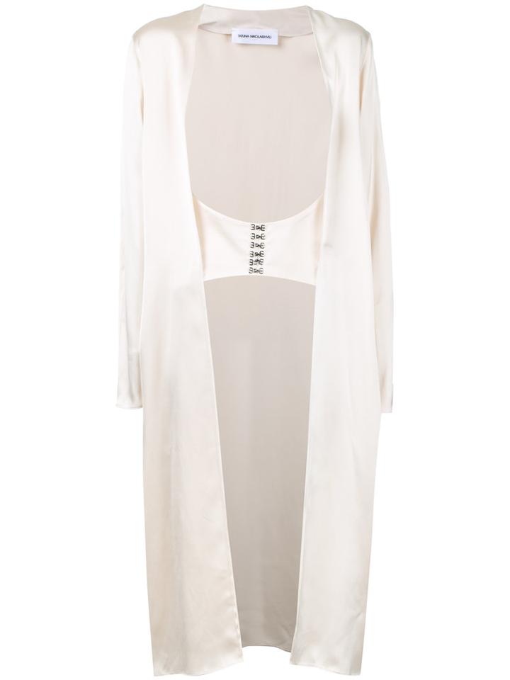 Tatuna Nikolaishvili Corset Strap Coat, Women's, Size: Small, Nude/neutrals, Silk