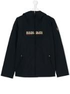 Napapjiri Kids Logo Hooded Jacket - Blue