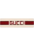 Gucci Red And White Elastic Gucci Stripe Headband