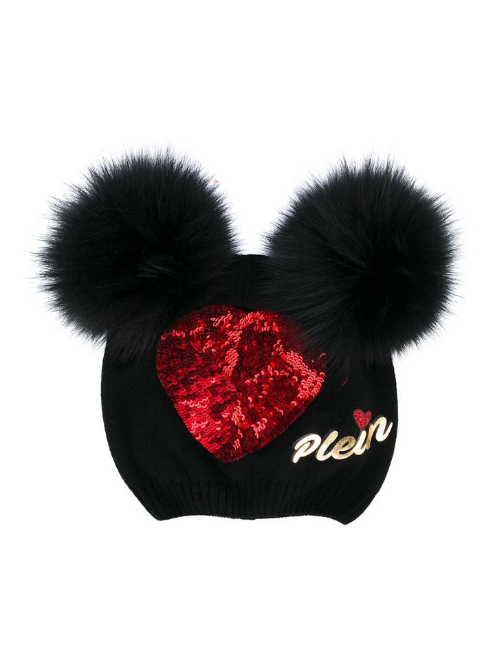 Philipp Plein Kids - Embellished Beanie - Kids - Virgin Wool - One Size, Black