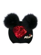 Philipp Plein Kids - Embellished Beanie - Kids - Virgin Wool - One Size, Black
