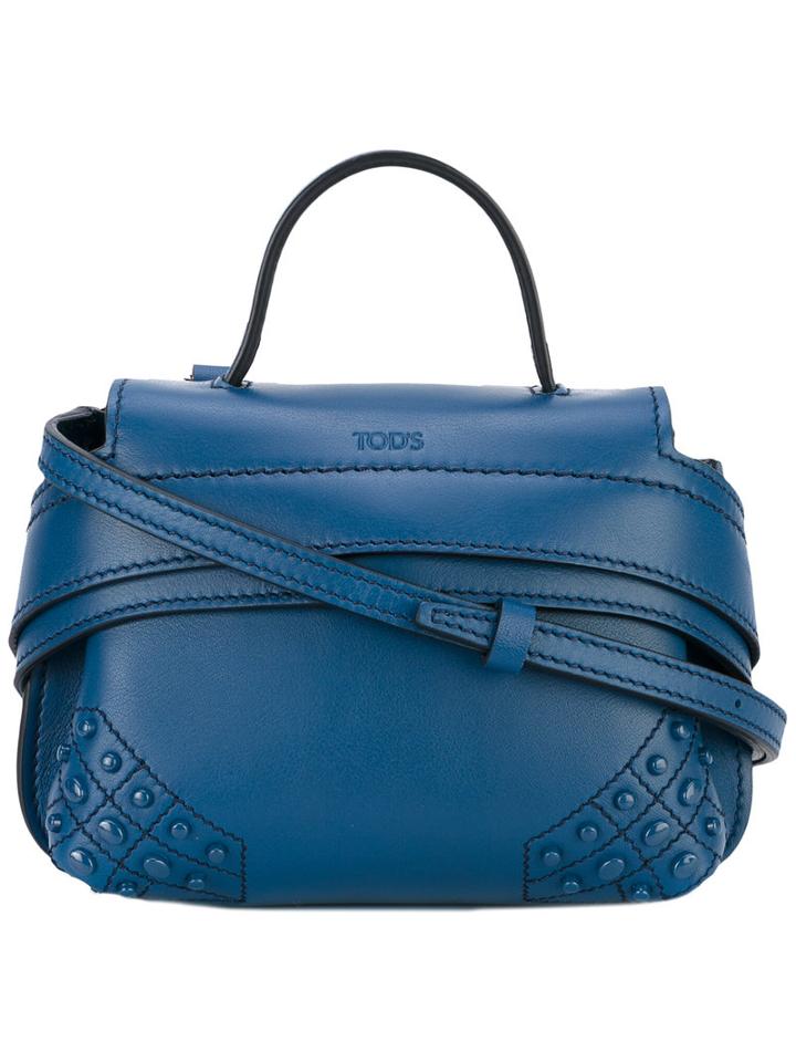 Tod's - Studded Shoulder Bag - Men - Calf Leather - One Size, Blue, Calf Leather