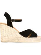 Castañer Blaudell Sandals, Women's, Size: 39, Black, Suede/leather/rubber/raffia