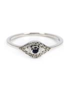 Ileana Makri Sapphire And Diamond Eye Ring, Women's, Size: 6 1/2, White