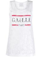 Gaelle Bonheur Brand Sheer Tank Top - White