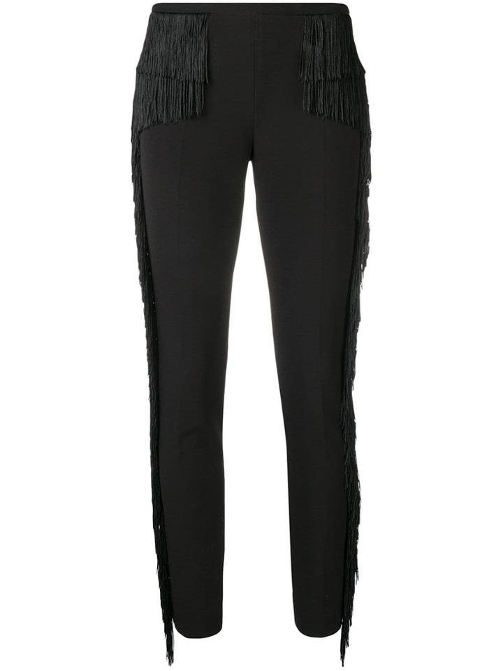Liu Jo Fringed Details Trousres - Black
