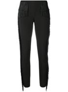 Liu Jo Fringed Details Trousres - Black