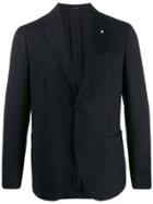 Lardini Fitted Checked Blazer - Blue