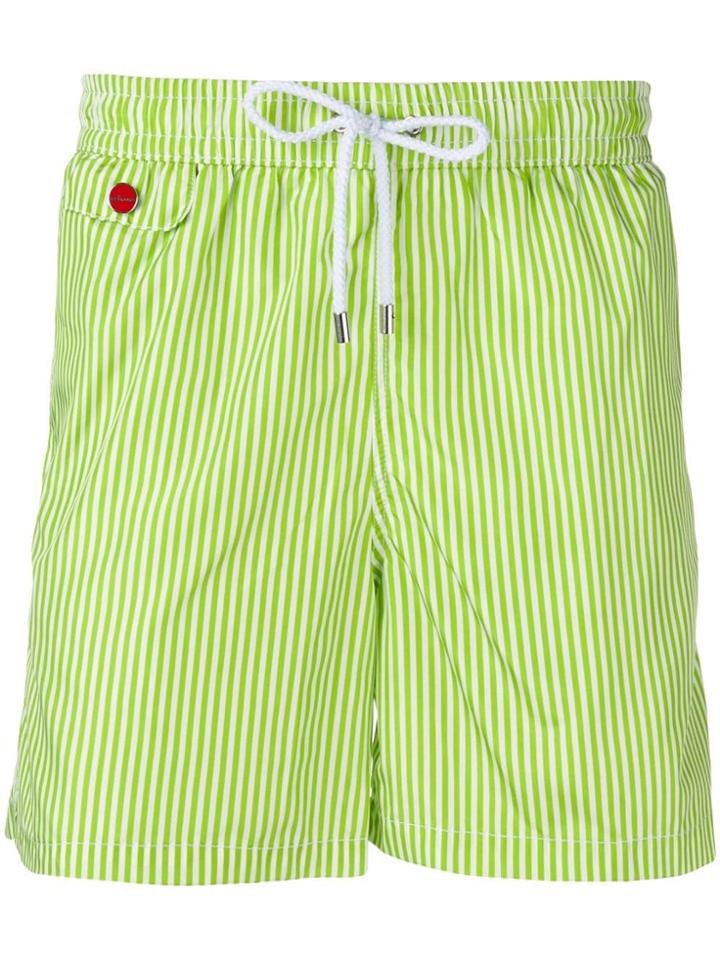 Kiton Striped Swim Shorts - Green