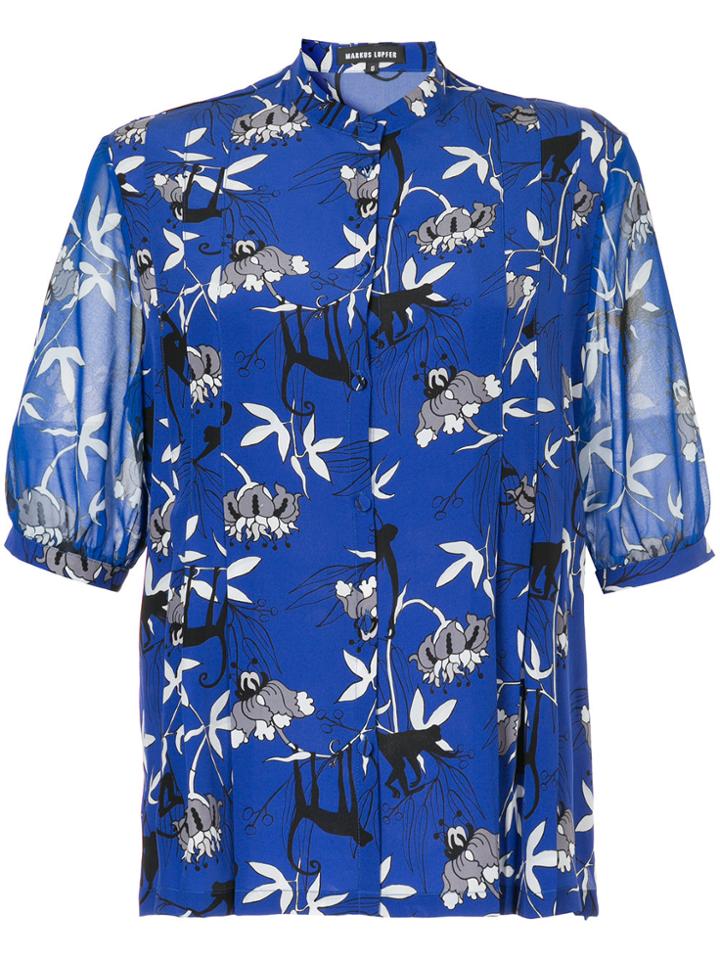 Markus Lupfer Floral Print Blouse - Blue