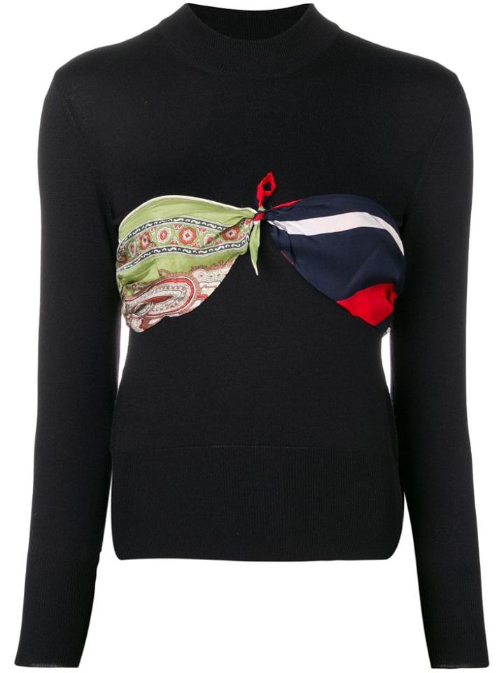 Marine Serre Bra Fastened Sweater - Black
