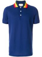 Gucci Polo Shirt With Wolf Appliqué - Blue