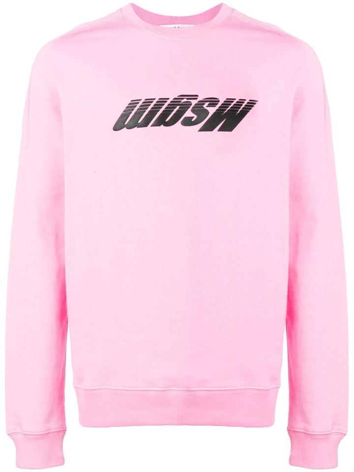 Msgm Upside-down Logo Sweatshirt - Pink