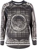 Balmain Mixed Print Sweatshirt, Women's, Size: 38, Black, Cotton