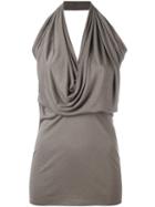 Rick Owens Lilies - Halterneck Top - Women - Cotton/viscose/polyimide - 40, Women's, Green, Cotton/viscose/polyimide