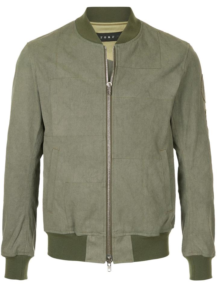 Roar Zipped Bomber Jacket - Green