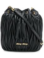 Miu Miu Matelassé Mini Bucket Bag - Black