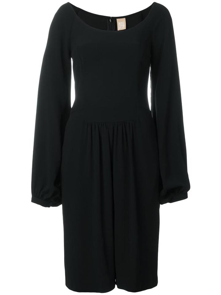 Pascal Millet Bell Sleeve Knee Length Dress, Women's, Size: 36, Black, Acetate/viscose/silk/spandex/elastane