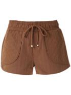 Cruise Matelassê Lace Up Shorts - Brown