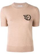 Bella Freud Cat Print Knitted Top, Women's, Size: Small, Nude/neutrals, Wool