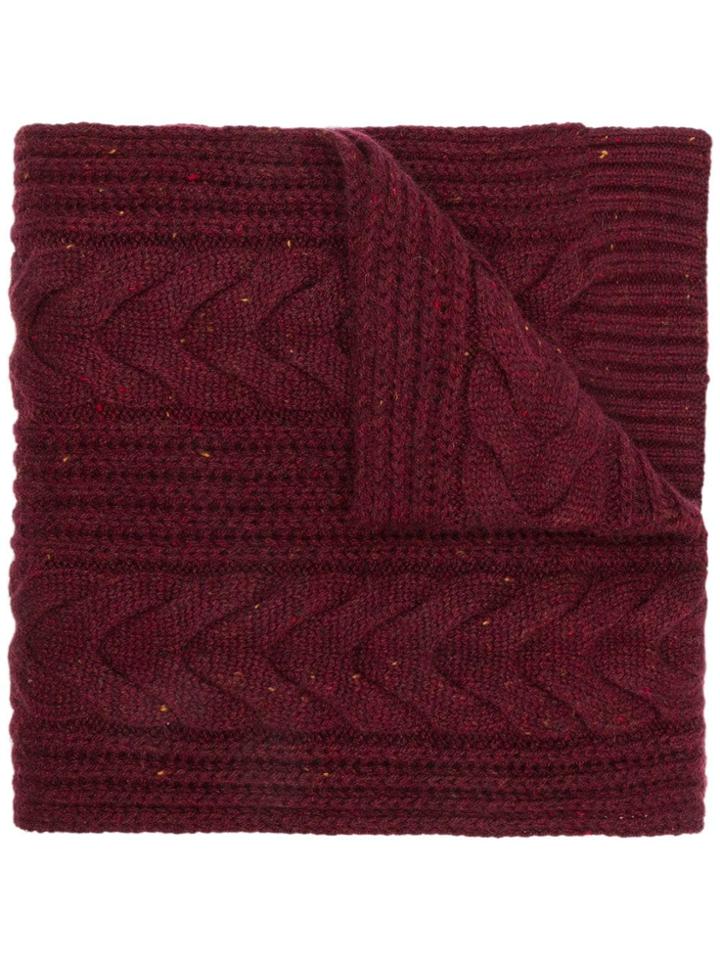 N.peal Wide Cable Scarf - Pink & Purple