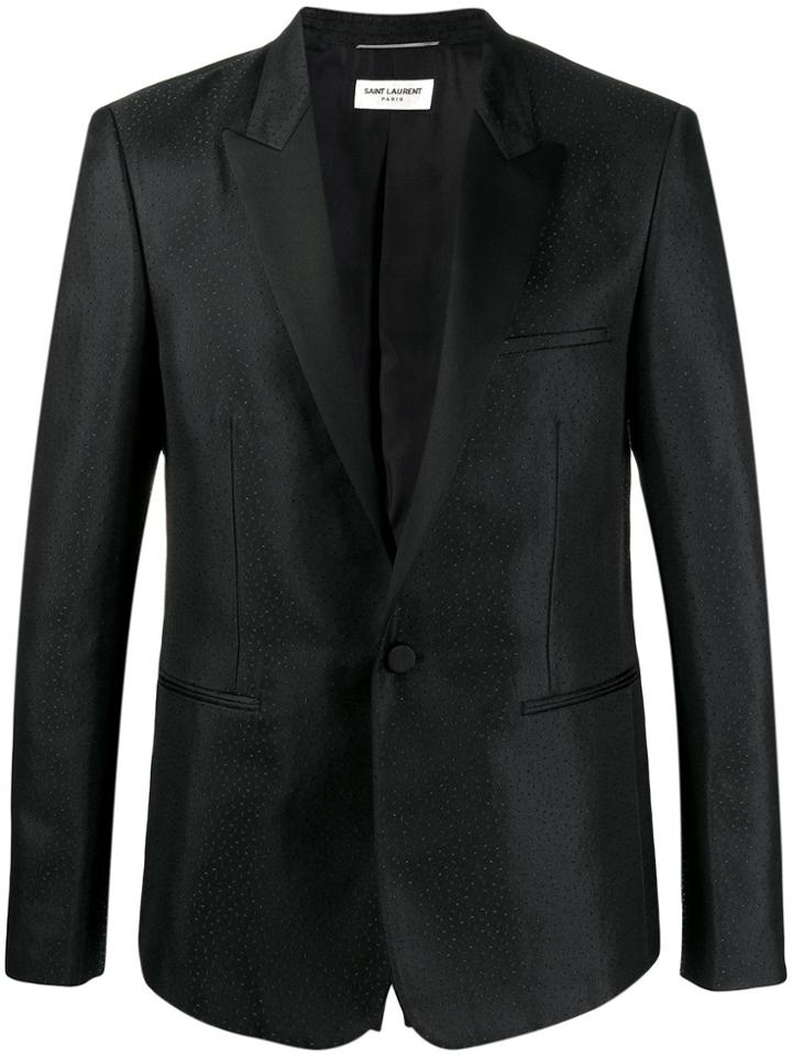 Saint Laurent Dotted Jacquard Blazer - Black