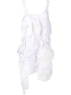 Nº21 Ruffle And Feather Trim Knit Tank Dress - White