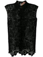 No21 Lace Detail Shirt, Women's, Size: 44, Black, Polyester
