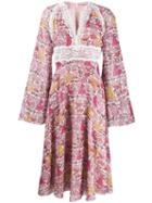 Giamba Long-sleeve Flared Dress - Pink
