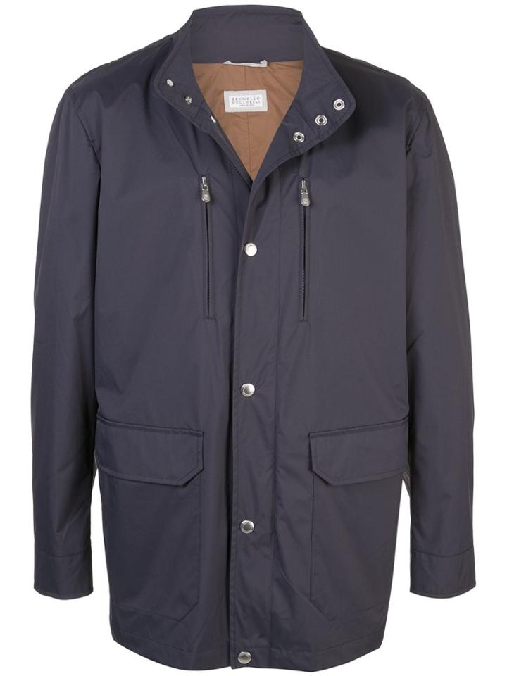 Brunello Cucinelli Funnel Neck Jacket - Blue